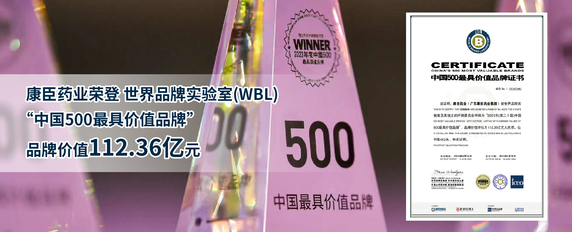 康臣藥業(yè)集團品牌價值112.36 億元